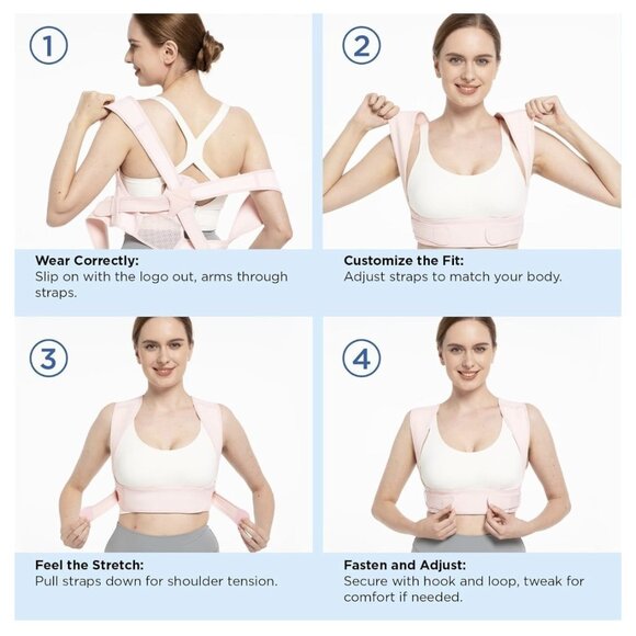 Vicorrect Posture Corrector for Women & Men | Adjustable Upper Back Brace S/M - Picture 8 of 8